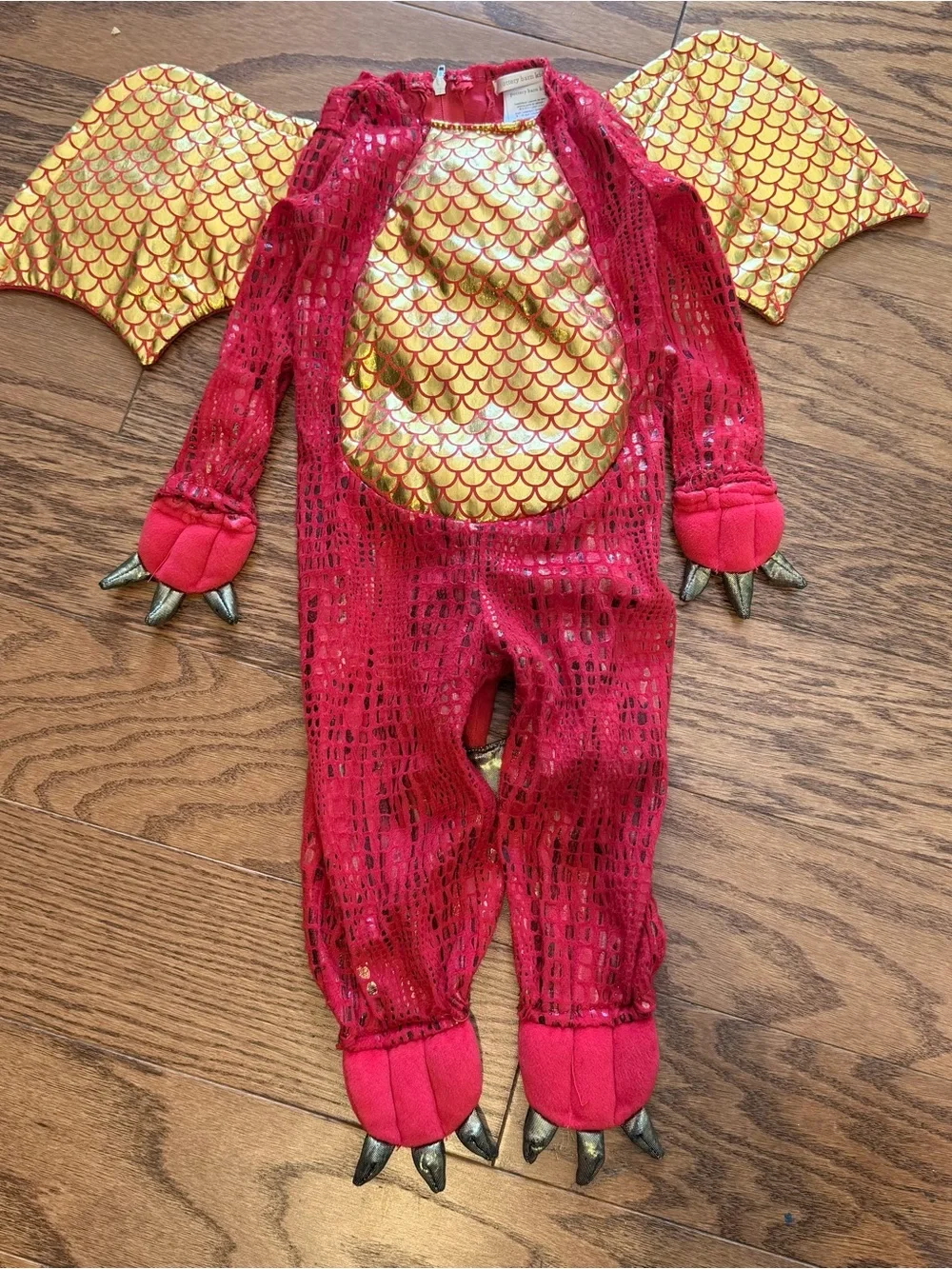 Pottery Barn Kids Red and Gold Dragon Costume with Wings (head not included)
